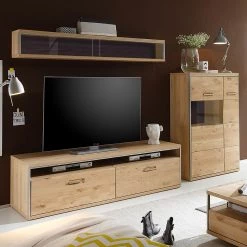 Ars Natura Mur TV Lopburi (3 éléments) - Imitation chêne Bianco partiellement massif / Ardoise -Meubles TV muraux Soldes 1000064077 200811 13514700258 MOOD DETAILS P000000001000064077 mood