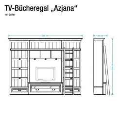 Maison Belfort Ensemble TV Azjana I - Granite / Pin couleur miel - Avec échelle -Meubles TV muraux Soldes 1000084301 201004 11335800288 SKETCH DETAILS P000000001000084301 sketch