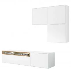 Now! by hülsta Ensemble hülsta now easy I (5 élém.) - Blanc pur laqué / Chêne naturel -Meubles TV muraux Soldes 1000131863 180920 17412142 GALLERYIMAGES P000000001000131863