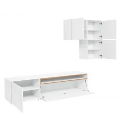 Now! by hülsta Ensemble hülsta now easy I (5 élém.) - Blanc pur laqué / Chêne naturel -Meubles TV muraux Soldes 1000131863 180920 17412144 GALLERYIMAGES P000000001000131863