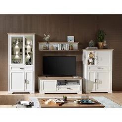 Ridgevalley Ensemble meubles TV Jasmund III (4 él.) - Imitation pin blanc