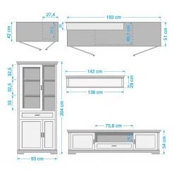 Ridgevalley Ensemble meubles TV Jasmund IV (3 élém.) - Imitation pin blanc -Meubles TV muraux Soldes 1000136066 190405 14520600030 GALLERYIMAGES P000000001000136066