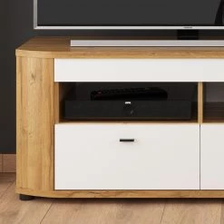 Loftscape Ensemble meubles TV Machado (4 éléments) - Blanc brillant / Imitation chêne Grandson -Meubles TV muraux Soldes 1000171330 190424 07575800079 GALLERYIMAGES P000000001000171330