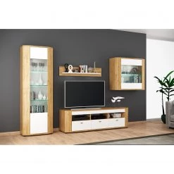 Loftscape Ensemble meubles TV Machado (4 éléments) - Blanc brillant / Imitation chêne Grandson -Meubles TV muraux Soldes 1000171330 190502 10102100001 MOOD GALLERYIMAGES P000000001000171330 mood