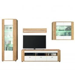 Loftscape Ensemble meubles TV Machado (4 éléments) - Blanc brillant / Imitation chêne Grandson -Meubles TV muraux Soldes 1000171330 190502 10102100002 GALLERYIMAGES P000000001000171330