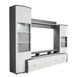Loftscape Ensemble meubles TV Mury (4 éléments) - Blanc brillant / Anthracite -Meubles TV muraux Soldes 1000171335 190424 07575900117 GALLERYIMAGES P000000001000171335