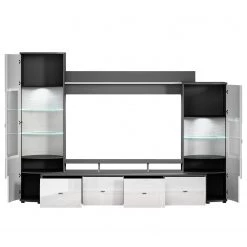 Loftscape Ensemble meubles TV Mury (4 éléments) - Blanc brillant / Anthracite -Meubles TV muraux Soldes 1000171335 190424 07575900118 GALLERYIMAGES P000000001000171335