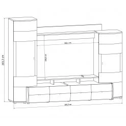 Loftscape Ensemble meubles TV Mury (4 éléments) - Blanc brillant / Anthracite -Meubles TV muraux Soldes 1000171335 190424 07575900125 GALLERYIMAGES P000000001000171335