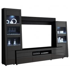 Loftscape Ensemble meubles TV Moitin (4 éléments) - Noir brillant / Noir -Meubles TV muraux Soldes 1000171354 190424 07580400275 GALLERYIMAGES P000000001000171354