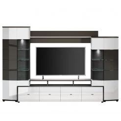 Loftscape Ensemble meubles TV Intento (4 éléments) - Blanc brillant / anthracite -Meubles TV muraux Soldes 1000171358 190424 07580500303 GALLERYIMAGES P000000001000171358