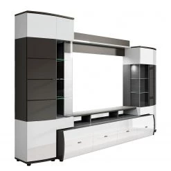 Loftscape Ensemble meubles TV Intento (4 éléments) - Blanc brillant / anthracite -Meubles TV muraux Soldes 1000171358 190424 07580500304 GALLERYIMAGES P000000001000171358