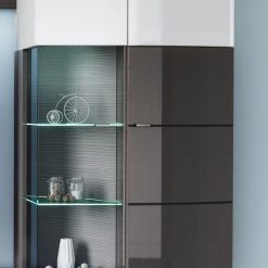 Loftscape Ensemble meubles TV Intento (4 éléments) - Blanc brillant / anthracite -Meubles TV muraux Soldes 1000171358 190424 07580500308 GALLERYIMAGES P000000001000171358