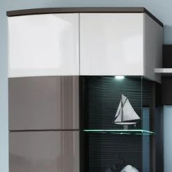 Loftscape Ensemble meubles TV Intento (4 éléments) - Blanc brillant / anthracite -Meubles TV muraux Soldes 1000171358 190424 07580500309 GALLERYIMAGES P000000001000171358