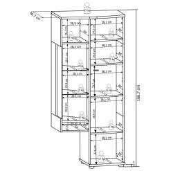 Loftscape Ensemble meubles TV Intento (4 éléments) - Blanc brillant / anthracite -Meubles TV muraux Soldes 1000171358 220304 504 SKETCH DETAILS P000000001000171358 sketch