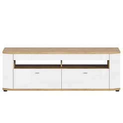 Loftscape Ensemble meubles TV Jaguare (4 éléments) - Blanc brillant / Imitation chêne Ribbeck -Meubles TV muraux Soldes 1000171359 200528 06453200004 DETAILS P000000001000171359