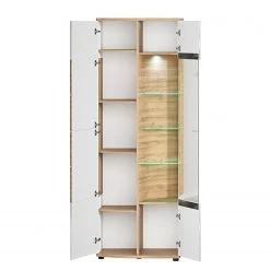 Loftscape Ensemble meubles TV Jaguare (4 éléments) - Blanc brillant / Imitation chêne Ribbeck -Meubles TV muraux Soldes 1000171359 200528 06453600007 DETAILS P000000001000171359