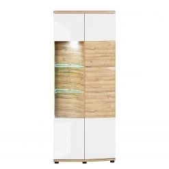 Loftscape Ensemble meubles TV Jaguare (4 éléments) - Blanc brillant / Imitation chêne Ribbeck -Meubles TV muraux Soldes 1000171359 200528 06453700008 DETAILS P000000001000171359