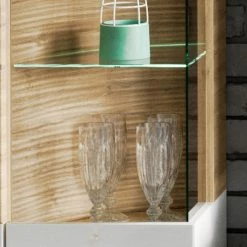 Loftscape Ensemble meubles TV Jaguare (4 éléments) - Blanc brillant / Imitation chêne Ribbeck -Meubles TV muraux Soldes 1000171359 200528 06454000011 DETAILS P000000001000171359