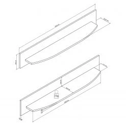 Loftscape Ensemble meubles TV Jaguare (4 éléments) - Blanc brillant / Imitation chêne Ribbeck -Meubles TV muraux Soldes 1000171359 200528 06455400021 SKETCH DETAILS P000000001000171359 sketch
