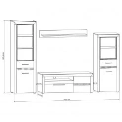 Loftscape Ensemble meubles TV Charnocks I (4 él.) - Blanc brillant / Noir -Meubles TV muraux Soldes 1000171363 190424 07580600341 GALLERYIMAGES P000000001000171363