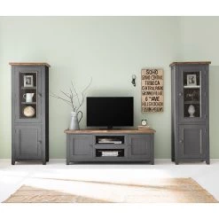 Maison Belfort Meubles TV muraux Balignton II (3 élém.) - Pin massif - Gris