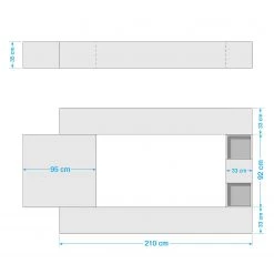 LC Spa Ensemble meubles TV Infinity VII (4 él.) - Blanc / Imitation noyer clair -Meubles TV muraux Soldes 1000178621 190807 06302600036 SKETCH DETAILS P000000001000178621 sketch