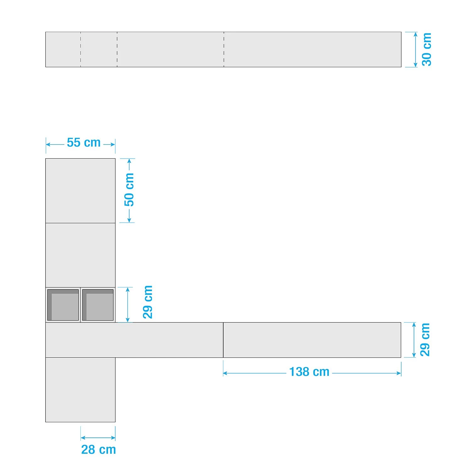 LC Spa Ensemble meubles TV Infinity III (7 él.) - Blanc / Imitation noyer foncé 7 LC Spa Ensemble meubles TV Infinity III (7 él.) - Blanc / Imitation noyer foncé – Image 5