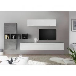 LC Spa Ensemble meubles TV Infinity VI (9 él.) - Blanc / Imitation béton