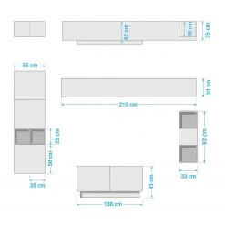 LC Spa Ensemble meubles TV Infinity VIII (8 él) - Blanc / Imitation noyer foncé 13 LC Spa Ensemble meubles TV Infinity VIII (8 él) - Blanc / Imitation noyer foncé -Meubles TV muraux Soldes 1000178630 190807 06302900086 SKETCH DETAILS P000000001000178630 sketch