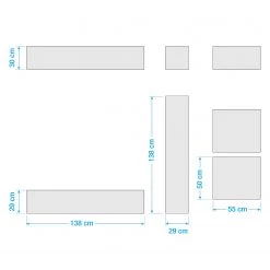 LC Spa Ensemble meubles TV Infinity I (4 élém.) - Imitation béton / Graphite -Meubles TV muraux Soldes 1000178639 190807 06303100126 SKETCH DETAILS P000000001000178639 sketch