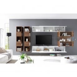 LC Spa Ensemble meubles TV Infinity IX (5 él.) - Blanc / Imitation noyer foncé -Meubles TV muraux Soldes 1000178649 190807 06303500183 MOOD DETAILS P000000001000178649 mood