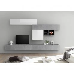 LC Spa Ensemble meubles TV Infinity IV (7 él.) - Blanc / Imitation béton