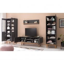 Mørteens Ensemble meubles TV Lindholm II (4 él.) - Partiellement en chêne massif - Gris 22 Mørteens Ensemble meubles TV Lindholm II (4 él.) - Partiellement en chêne massif - Gris -Meubles TV muraux Soldes 1000182335 200110 17351900034 MOOD DETAILS P000000001000182335 mood