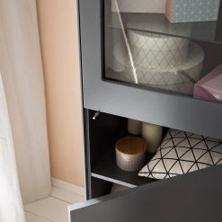 Mørteens Ensemble meubles TV Lindholm IV (3 él.) - Partiellement en chêne massif - Gris -Meubles TV muraux Soldes 1000182336 200108 13510100018 DETAILS P000000001000182336