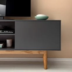 Mørteens Ensemble meubles TV Lindholm IV (3 él.) - Partiellement en chêne massif - Gris -Meubles TV muraux Soldes 1000182336 200108 13510200025 DETAILS P000000001000182336