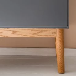 Mørteens Ensemble meubles TV Lindholm IV (3 él.) - Partiellement en chêne massif - Gris -Meubles TV muraux Soldes 1000182336 200108 13510200029 DETAILS P000000001000182336