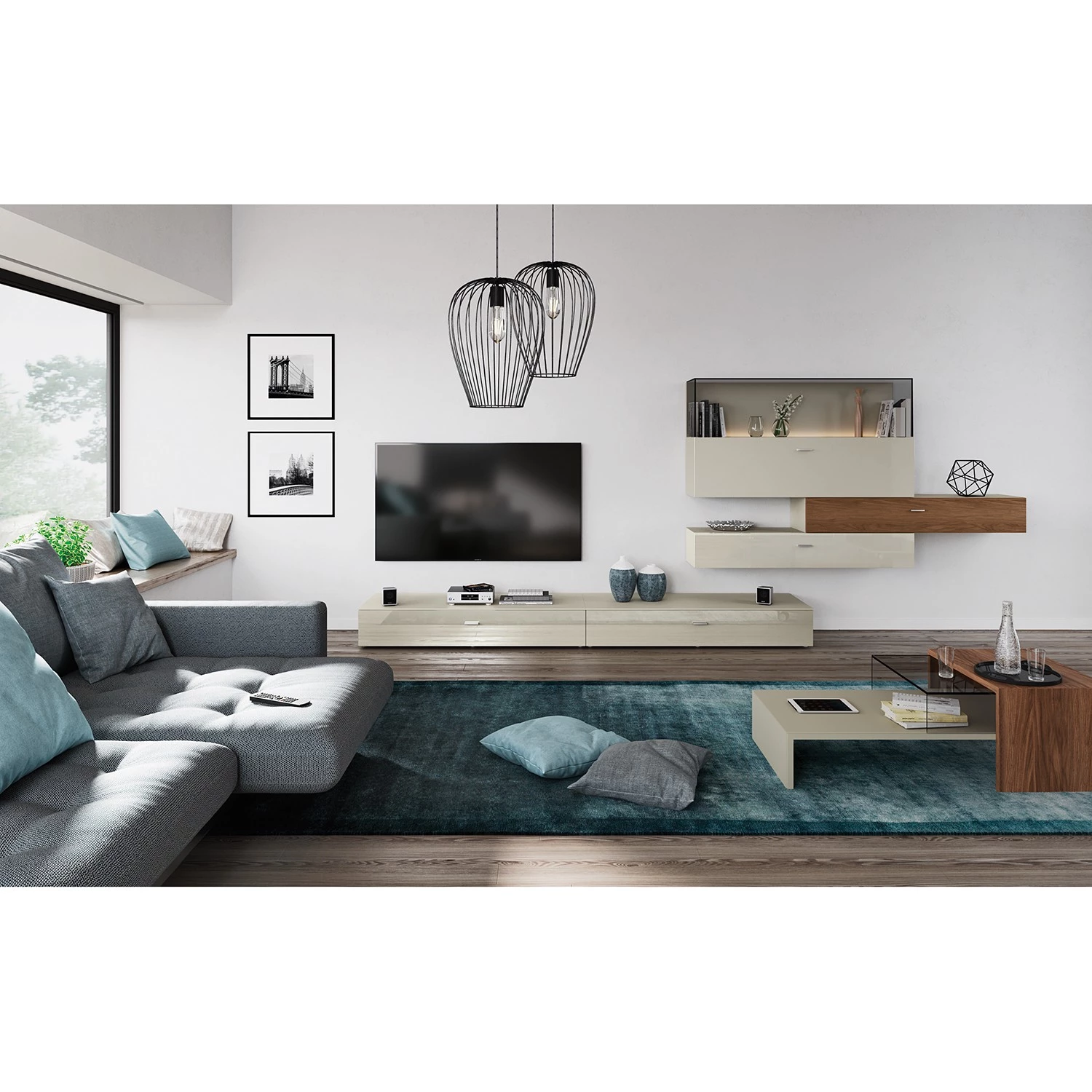 Now! by hülsta MeublesTV muraux now no. 14 II (4 él.) - Gris Sahara brillant 4 Now! by hülsta MeublesTV muraux now no. 14 II (4 él.) - Gris Sahara brillant – Image 2