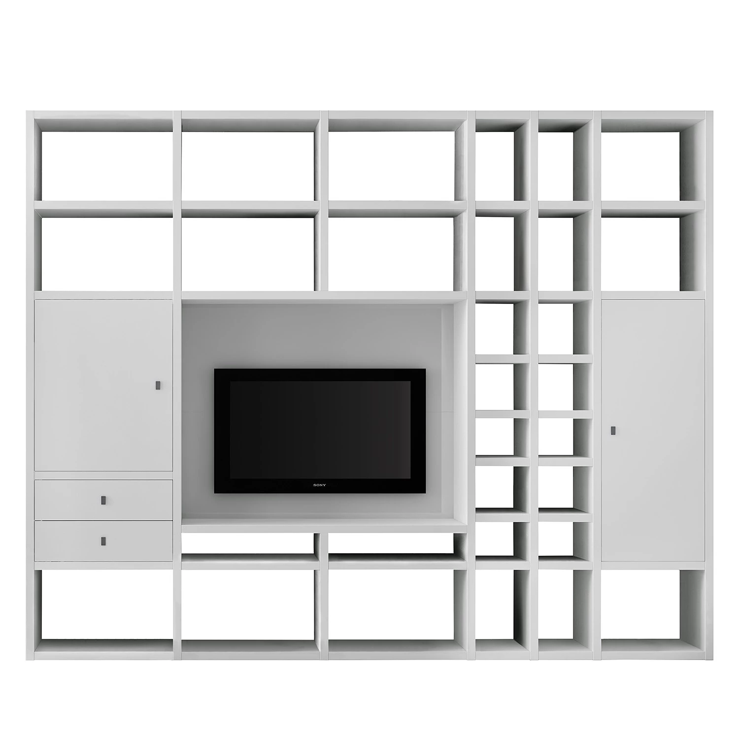 Loftscape Ensemble de meubles TV Emporior II - Blanc brillant 4 Loftscape Ensemble de meubles TV Emporior II - Blanc brillant – Image 2