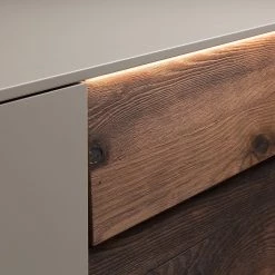 GWINNER Ensemble meubles TV Misano III (2 élém.) - Placage en bois véritable / Verre - Planches de chêne / Gris - Gris Sahara / Poutres en chêne - Avec éclairage 13 GWINNER Ensemble meubles TV Misano III (2 élém.) - Placage en bois véritable / Verre - Planches de chêne / Gris - Gris Sahara / Poutres en chêne - Avec éclairage -Meubles TV muraux Soldes 1000188656 190926 16594100050 DETAILS P000000001000188656