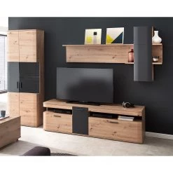 Naturoo Meubles TV Callington II (3 éléments) - Imitation planches de chêne / Anthracite