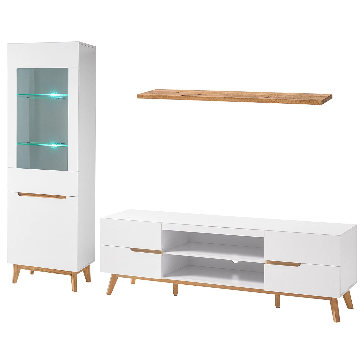 Mørteens Ensemble meubles TV Tenabo II (4 élém.) - Blanc mat / Chêne à nœuds 5 Mørteens Ensemble meubles TV Tenabo II (4 élém.) - Blanc mat / Chêne à nœuds – Image 3