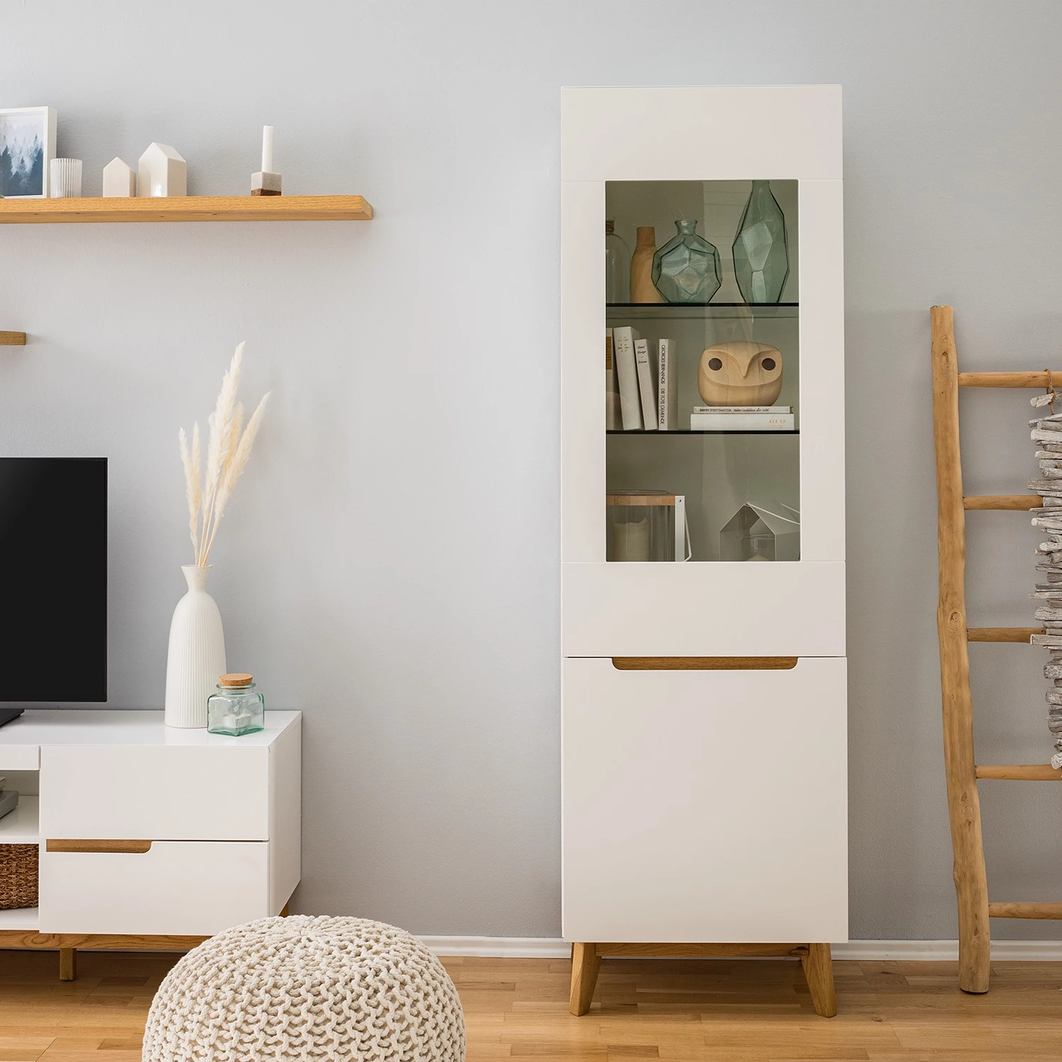 Mørteens Ensemble meubles TV Tenabo II (4 élém.) - Blanc mat / Chêne à nœuds 25 Mørteens Ensemble meubles TV Tenabo II (4 élém.) - Blanc mat / Chêne à nœuds – Image 23