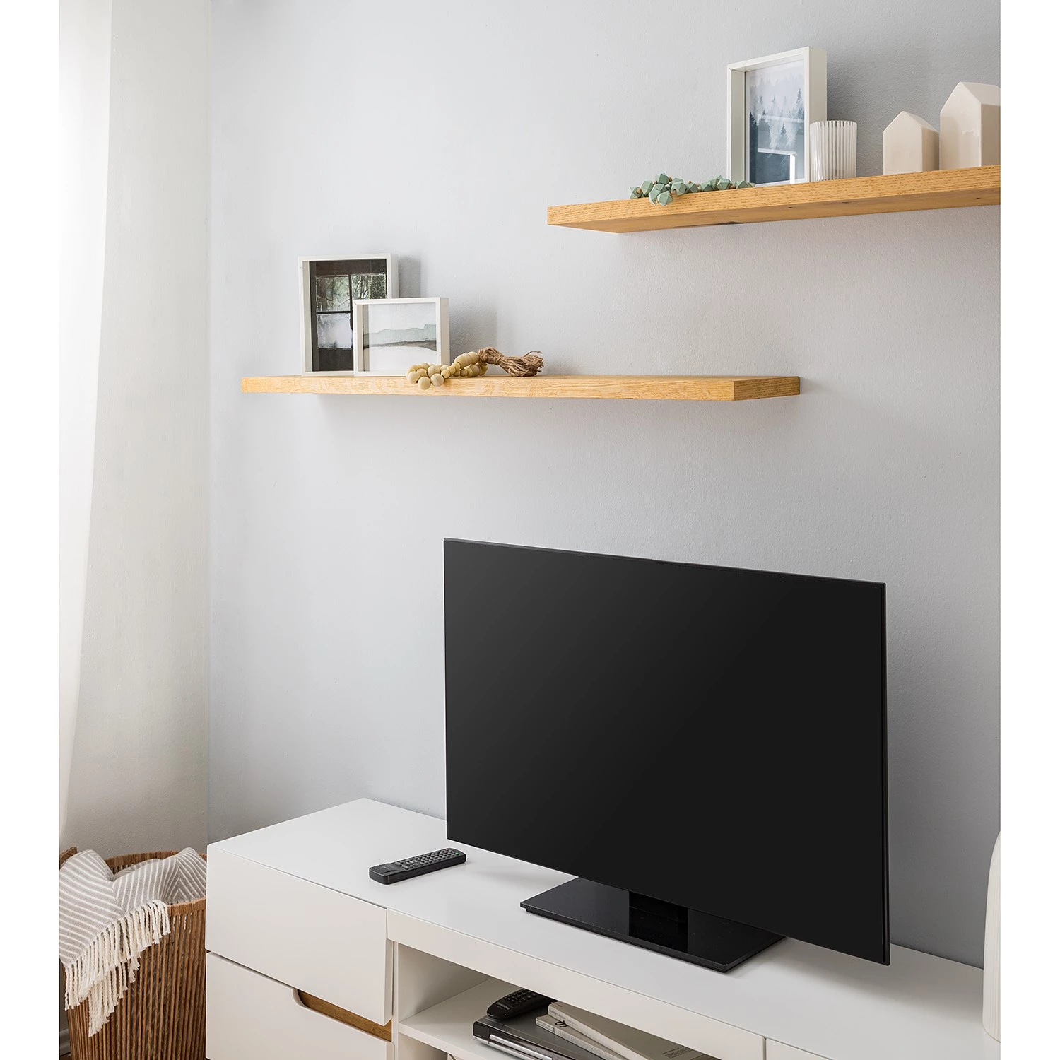 Mørteens Ensemble meubles TV Tenabo II (4 élém.) - Blanc mat / Chêne à nœuds 26 Mørteens Ensemble meubles TV Tenabo II (4 élém.) - Blanc mat / Chêne à nœuds – Image 24