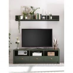 Ridgevalley Meubles TV muraux Beauville ( 2 élém.) - Vert mousse / Doré