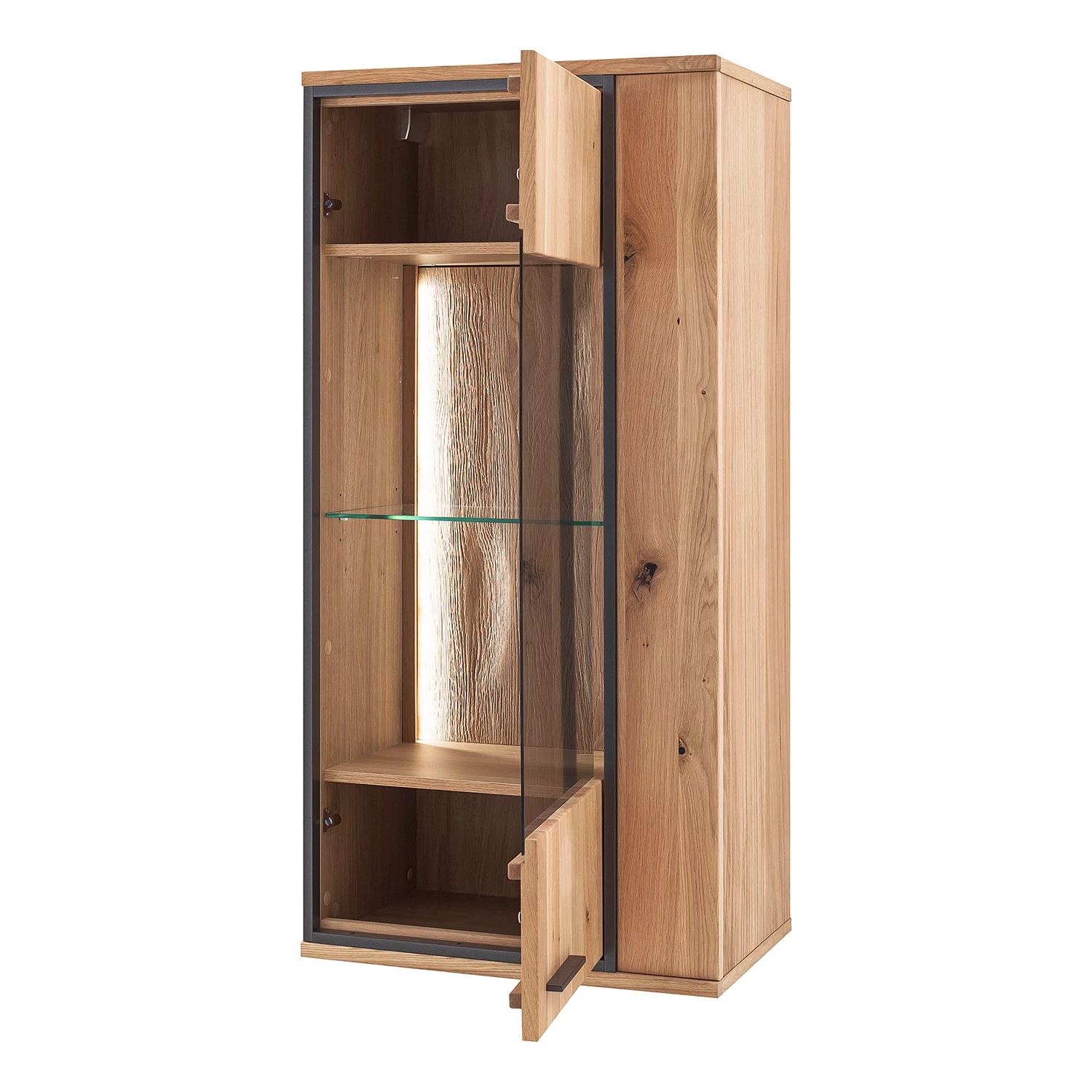 Naturoo Meubles TV muraux Doora II (4 élém.) - Partiellement en chêne à nœuds massif - Chêne à nœuds Bianco / Graphite 9 Naturoo Meubles TV muraux Doora II (4 élém.) - Partiellement en chêne à nœuds massif - Chêne à nœuds Bianco / Graphite – Image 7