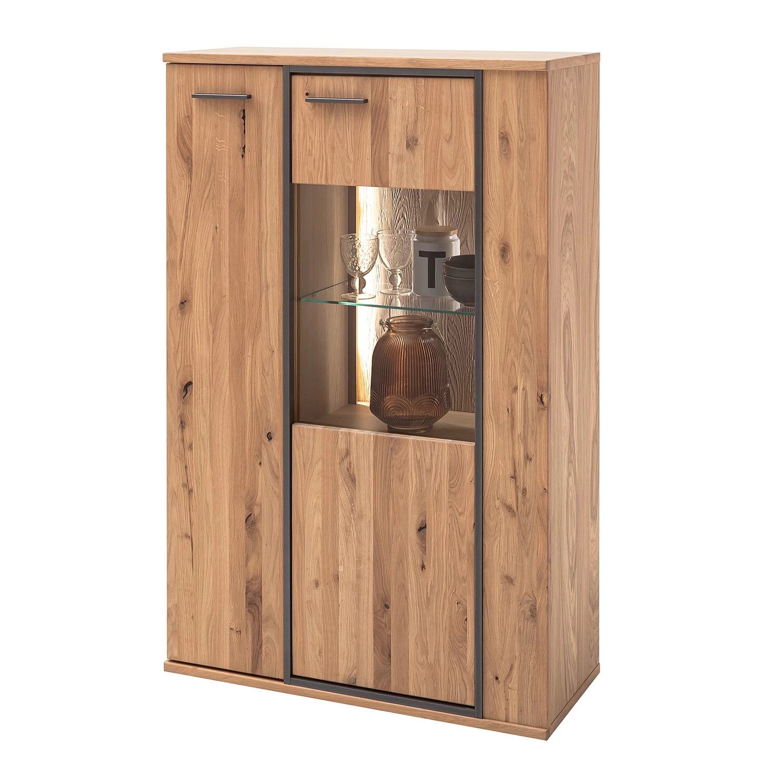 Naturoo Meubles TV muraux Doora III (3 élém.) - Partiellement en chêne à nœuds massif - Chêne à nœuds Bianco / Graphite 9 Naturoo Meubles TV muraux Doora III (3 élém.) - Partiellement en chêne à nœuds massif - Chêne à nœuds Bianco / Graphite – Image 7