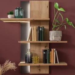 Loftscape Ensemble meubles TV Buena I (3 éléments) - Imitation planches de chêne / Anthracite -Meubles TV muraux Soldes 1000207680 200305 06214600062 DETAILS P000000001000207680