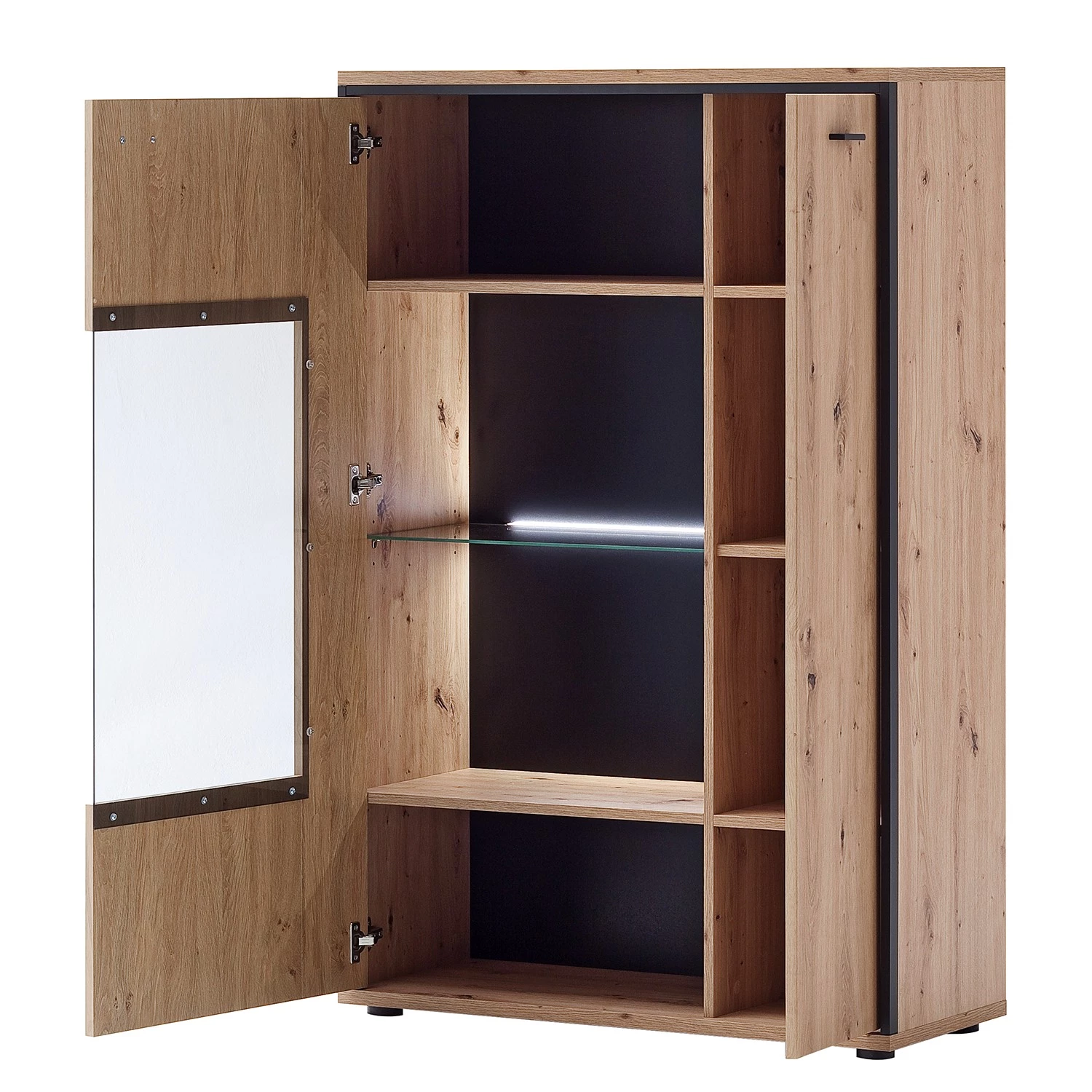 Loftscape Ensemble meubles TV Buena II (4 élém.) - Imitation planches de chêne / Anthracite 10 Loftscape Ensemble meubles TV Buena II (4 élém.) - Imitation planches de chêne / Anthracite – Image 8