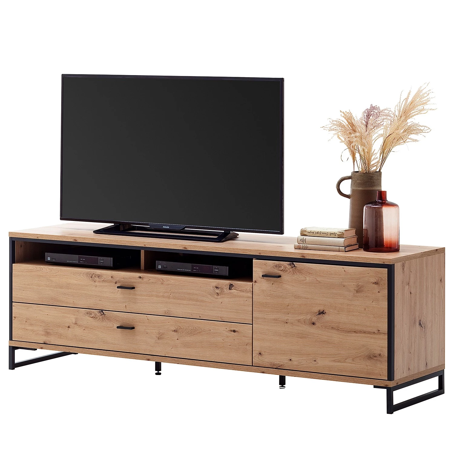 Loftscape Ensemble meubles TV Buena II (4 élém.) - Imitation planches de chêne / Anthracite 14 Loftscape Ensemble meubles TV Buena II (4 élém.) - Imitation planches de chêne / Anthracite – Image 12