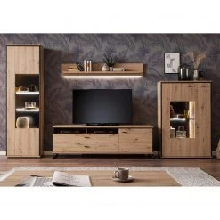 Loftscape Ensemble meubles TV Buena III (4 élém.) - Imitation planches de chêne / Anthracite